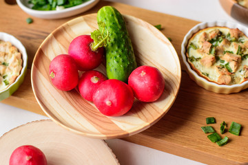 fresh vegetables served