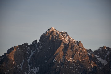 Lienzer Dolomiten, Hochstein, Abenddämmerung, Abendrot, Alpenglühen, Spitzkofel, Große Sandspitze