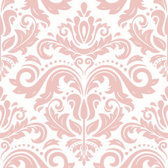 Seamless classic pink pattern. Traditional orient ornament. Classic vintage background