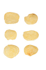 Potato chips isolated on white