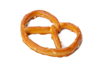 glazed and salted pretzels isolated on white background