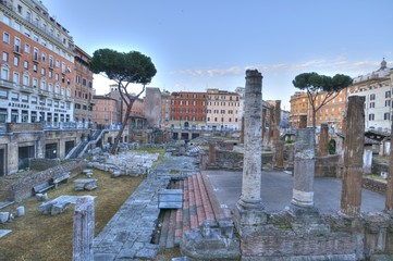 Fototapeta na wymiar Square of Largo di Torre Argentina in Rome, Italy