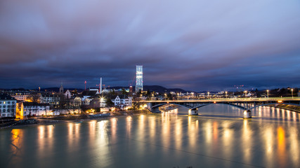 Panoramic view of Basel, Switzerland - obrazy, fototapety, plakaty