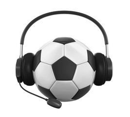 Soccer Ball with Headset Isolated