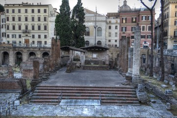 Naklejka premium Square of Largo di Torre Argentina in Rome, Italy