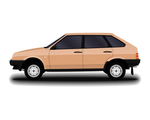 Obraz na płótnie Canvas realistic car. hatchback.