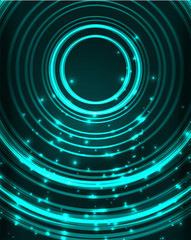 Neon circles abstract background