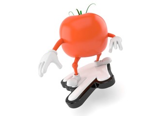 Tomato character surfing on cursor