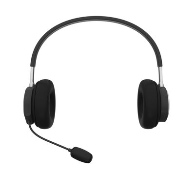 Headset With Microphone Isolated