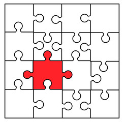 puzzle jigsaw one different concept vector symbol icon design.