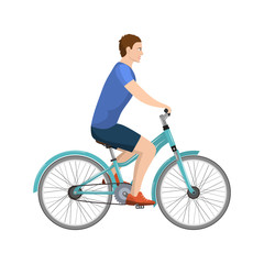 Obraz na płótnie Canvas adult young man riding bicycles.