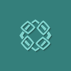 Abstract geometric symbol with shadow. Template emblem badge. Logo.