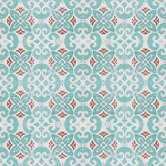 Old ceramic tiles patterns  in the park public.