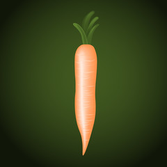 Cute cartoon carrot isolated over green