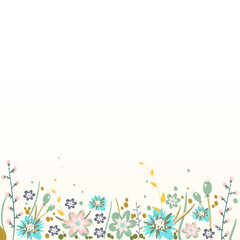 Colorful floral decoration for greeting card.