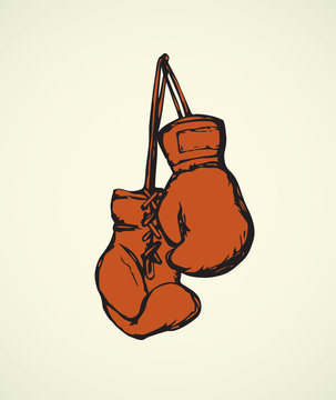 Boxing gloves. Vector drawing