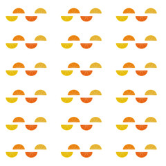 Orange and lemon slices pattern over white background