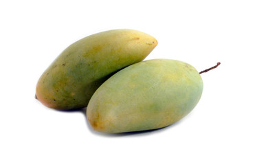 Malaysian local fruit, the Sunshine mangoes on white background