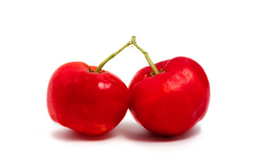 Cherry on white background