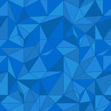 Abstract colored seamless pattern. Blue polygonal wallpaper