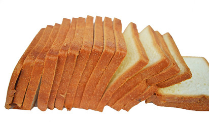 Single Bread on White Isolated Background  Side View Closeup 