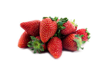 Fresh strawberries isolated on white background
