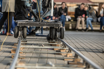 Film dolly and railing 