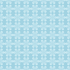 Seamless pattern with flower element. Blue abstract wallpaper