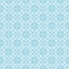 Seamless pattern with flower element. Blue abstract wallpaper