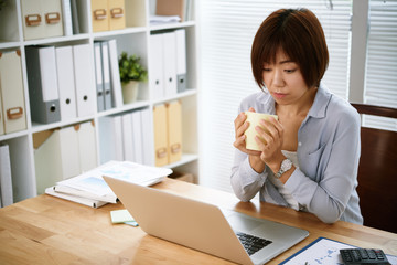 Working in office