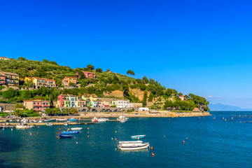 Fototapeta na wymiar Scenic view of the Mediterrean Sea in Porto Venere, Liguria, Italy