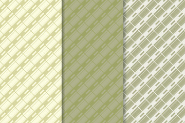 Checkered fabric background. Green olive seamless pattern