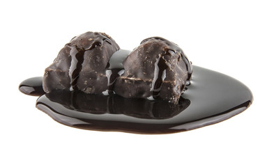 Chocolate candy isolated on white background