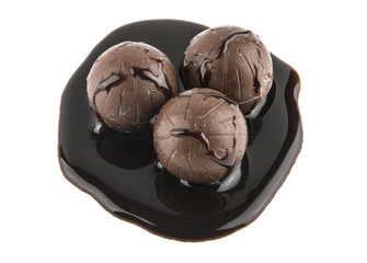 Chocolate candy isolated on white background