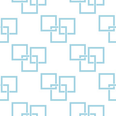Obraz premium Geometric seamless pattern. Blue and white abstract background with square elements