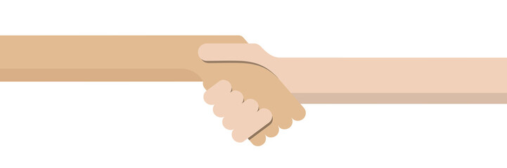 Abstract vector banner. Handshake in flat design