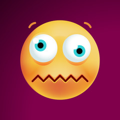 Cute Stunned Icon on Black Background. Isolated Vector Illustration 