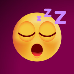 Cute Sleeping Icon on Black Background. Isolated Vector Illustration 