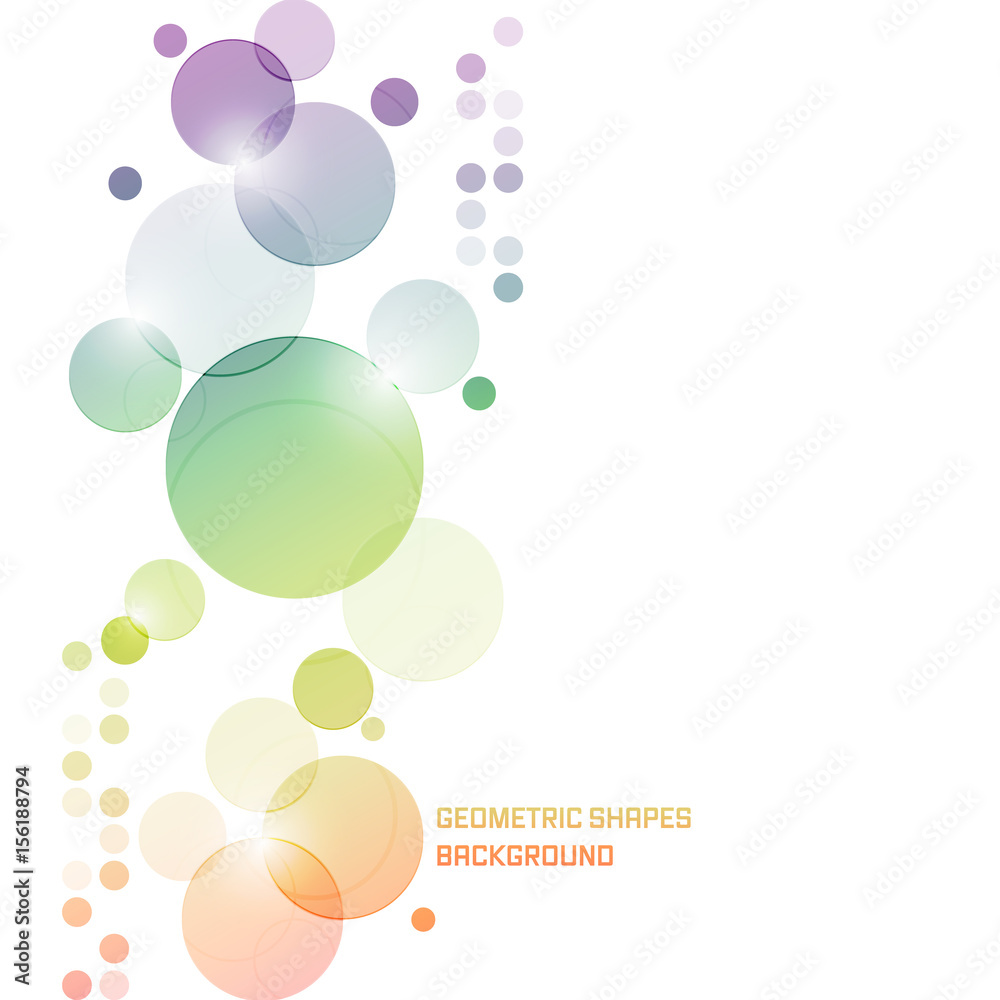 Poster abstract vector background with overlapping colored circles.