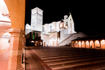 Historical and mystical city of Assisi in Umbria central Italy, famous for the cathedral of San...