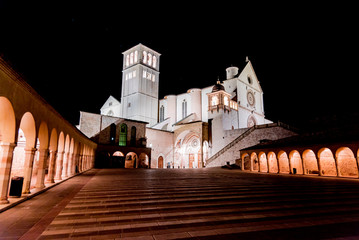 Historical and mystical city of Assisi in Umbria central Italy, famous for the cathedral of San...