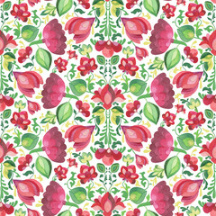 Watercolor seamless pattern in Chinese style