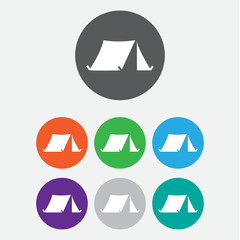 Tourist tent. Single icon. Vector illustration. color icon.