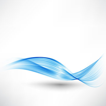 Abstract smooth color wave vector. Curve flow blue motion illustration. Smoke blue wave design. Vector lines.