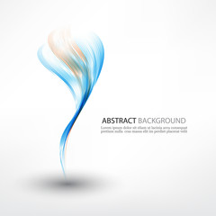 Abstract vector background, blue and green waved lines for brochure, website, flyer design.