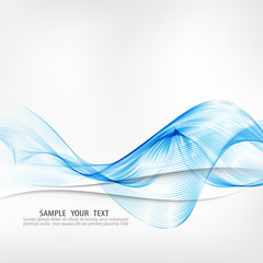 Abstract vector background, blue waved lines for brochure, website, flyer design. Transparent wave Vector illustration