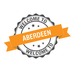 Welcome to Aberdeen stamp illustration