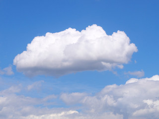 Cloud against the blue sky in Omsk