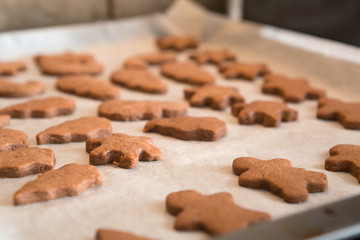 Fototapeta na wymiar Freshly Baked Homemade Cutout Cookies