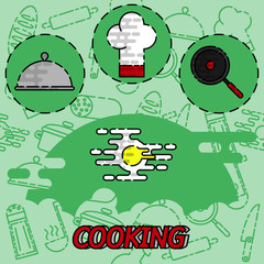 Cooking flat concept icons